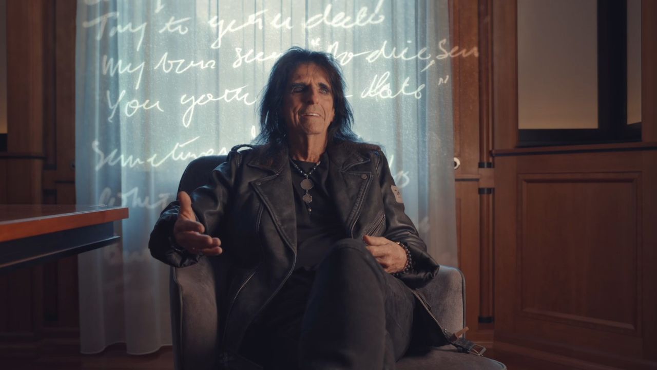 Alice Cooper sitting talking